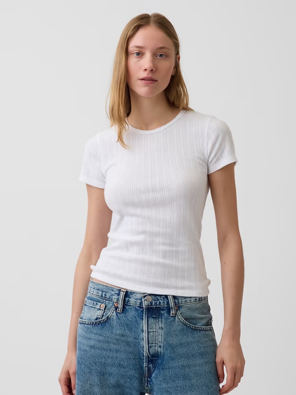 GAP Pointelle Crewneck T-Shirt